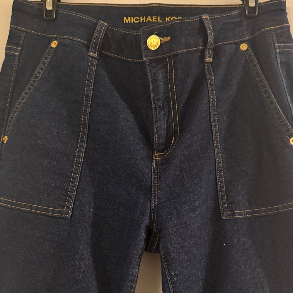Michael Kors Women's Dark Blue Flare Jeans - Picture 2 of 6